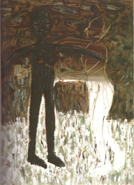 He meets Her, 2000, Mixed media on paper, 108x79cm